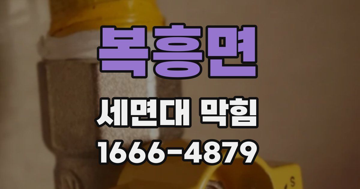 복흥면 세면대 막힘