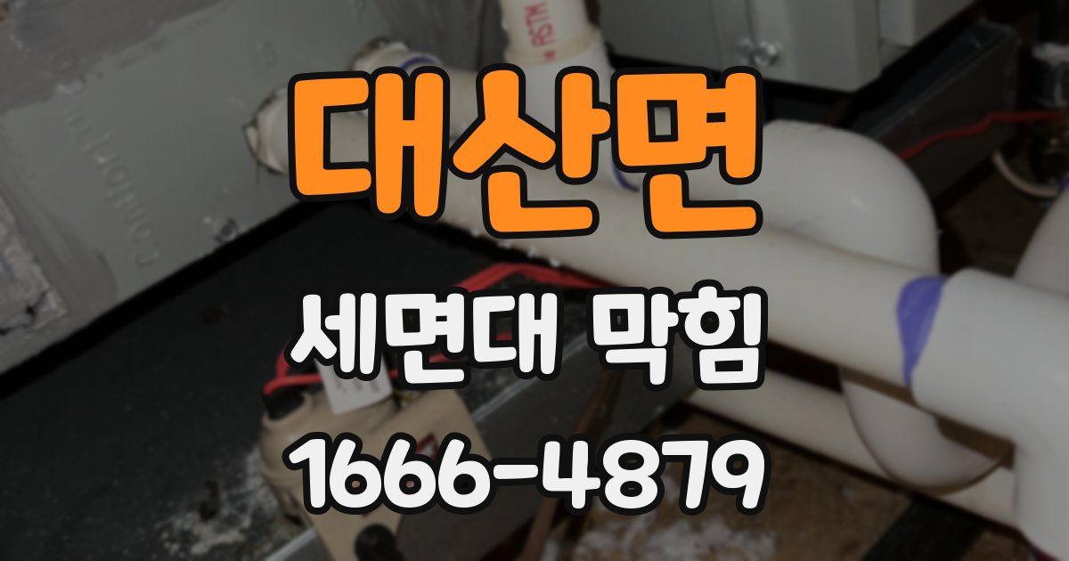 대산면 세면대 막힘