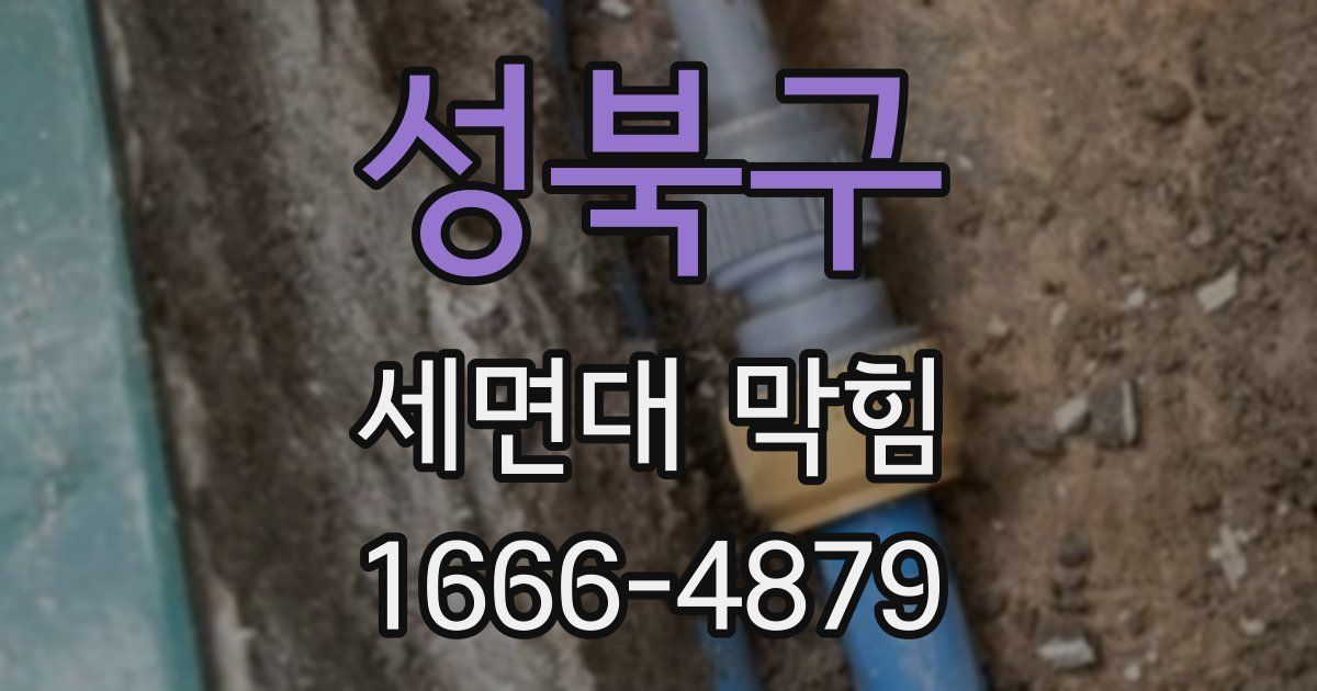 성북구 세면대 막힘