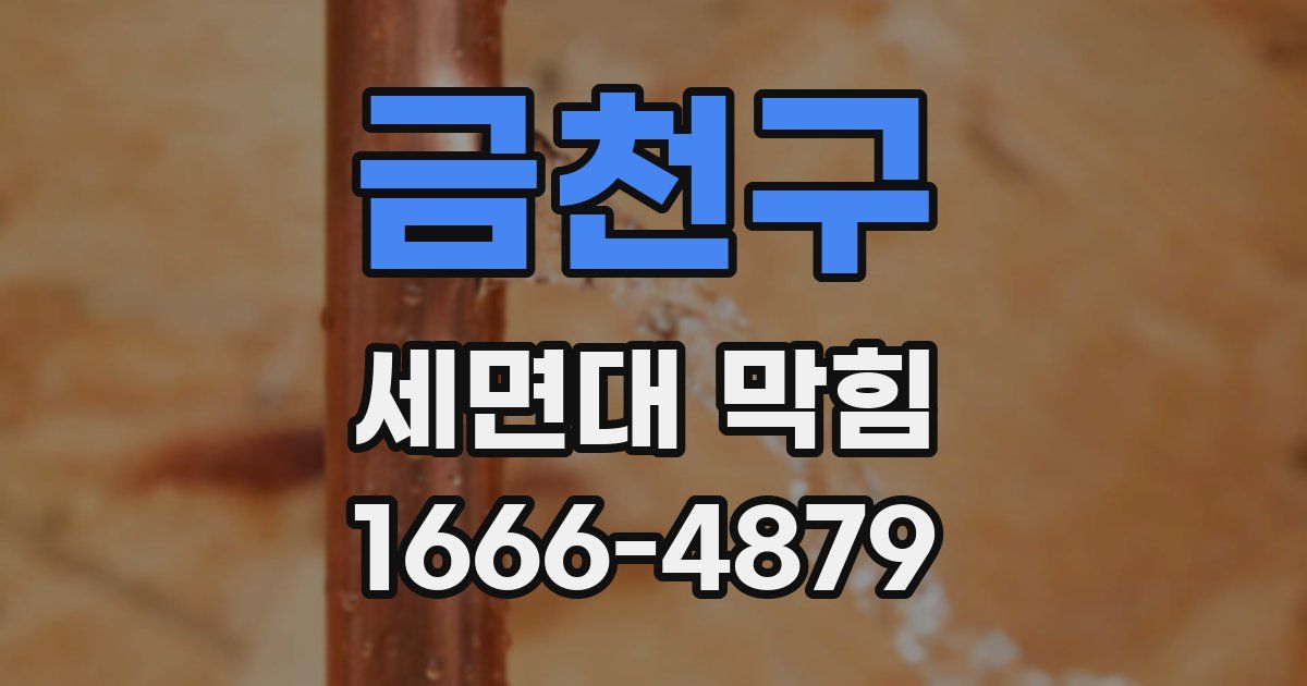 금천구 세면대 막힘