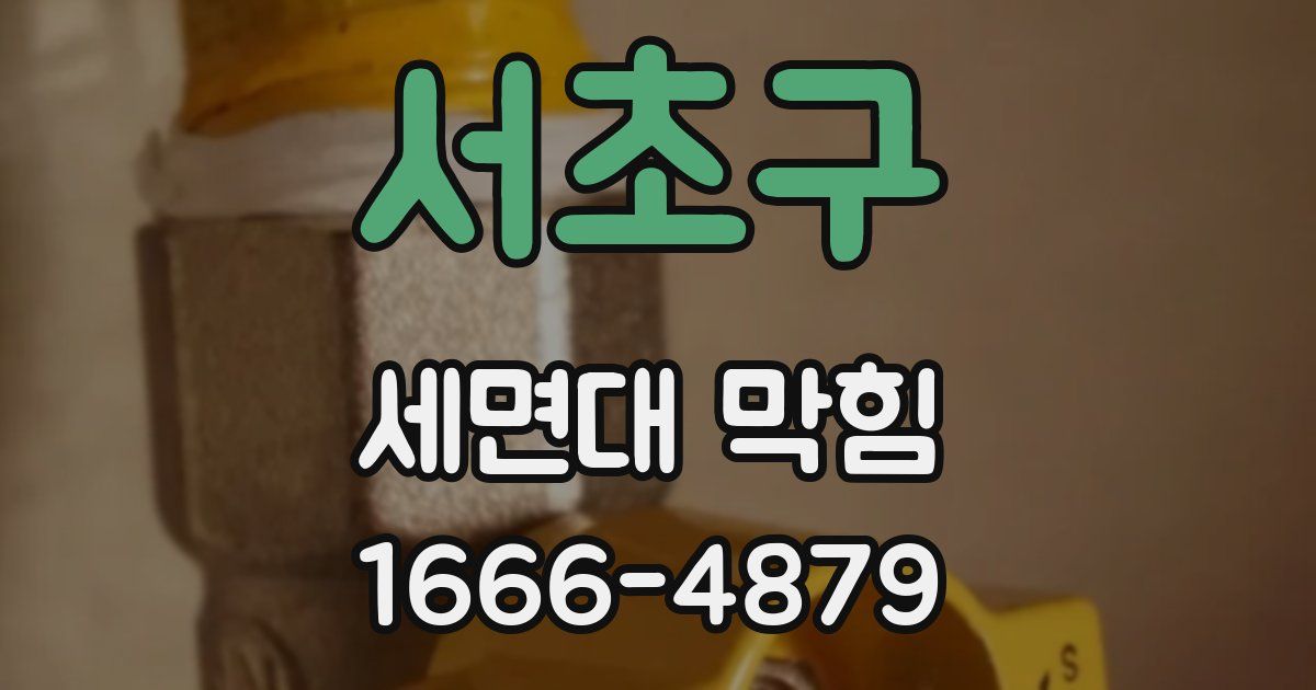 서초구 세면대 막힘