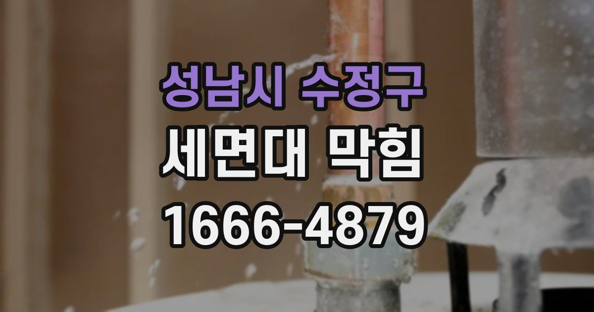 성남시 수정구 세면대 막힘