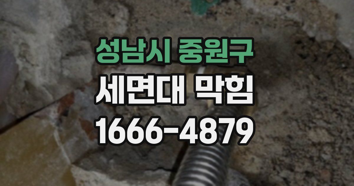 성남시 중원구 세면대 막힘