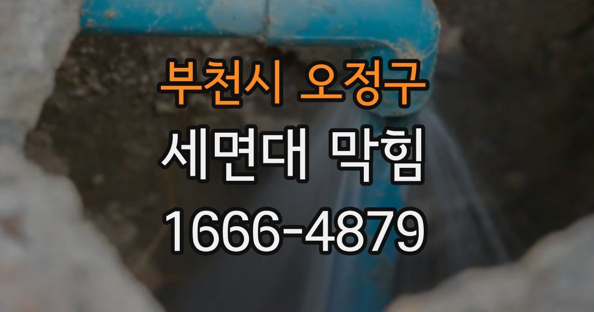 부천시 오정구 세면대 막힘
