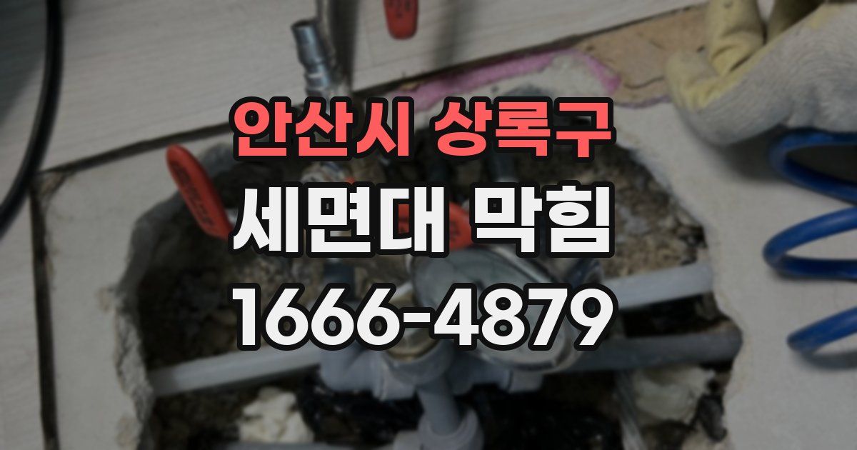 안산시 상록구 세면대 막힘