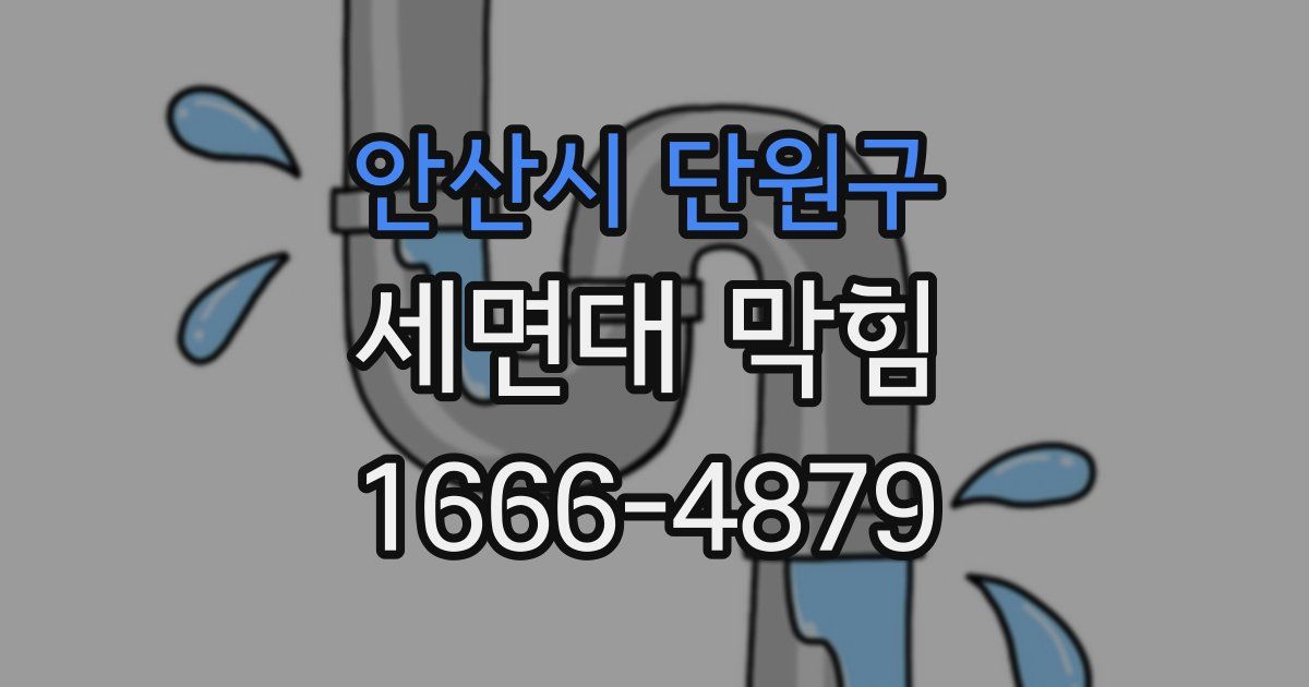 안산시 단원구 세면대 막힘