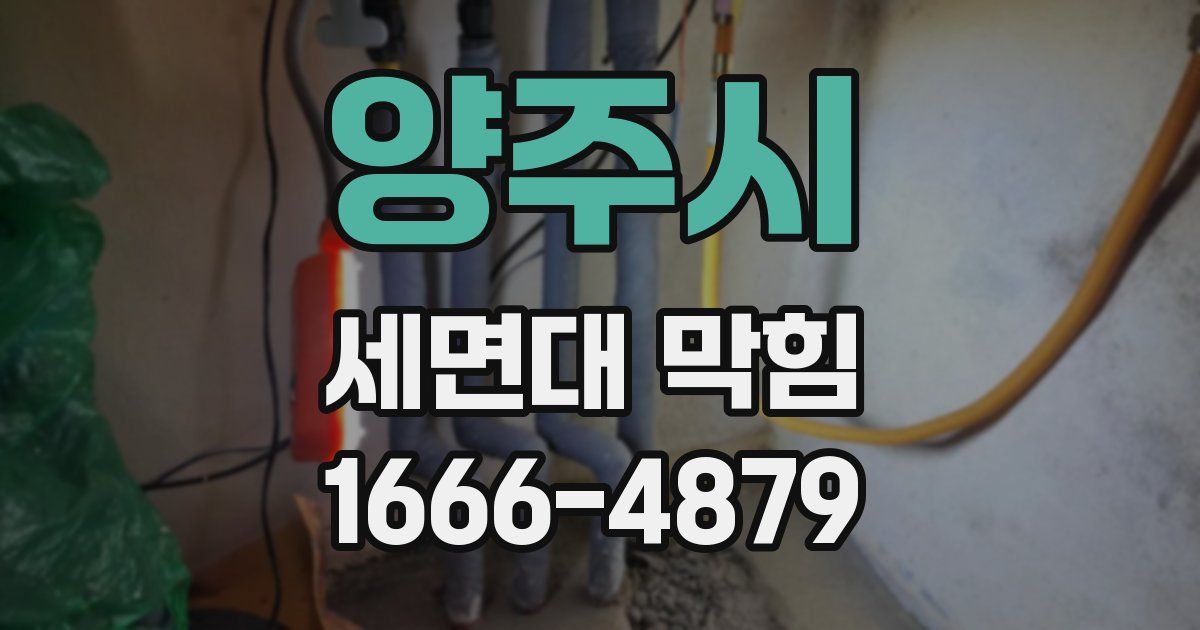 양주시 세면대 막힘