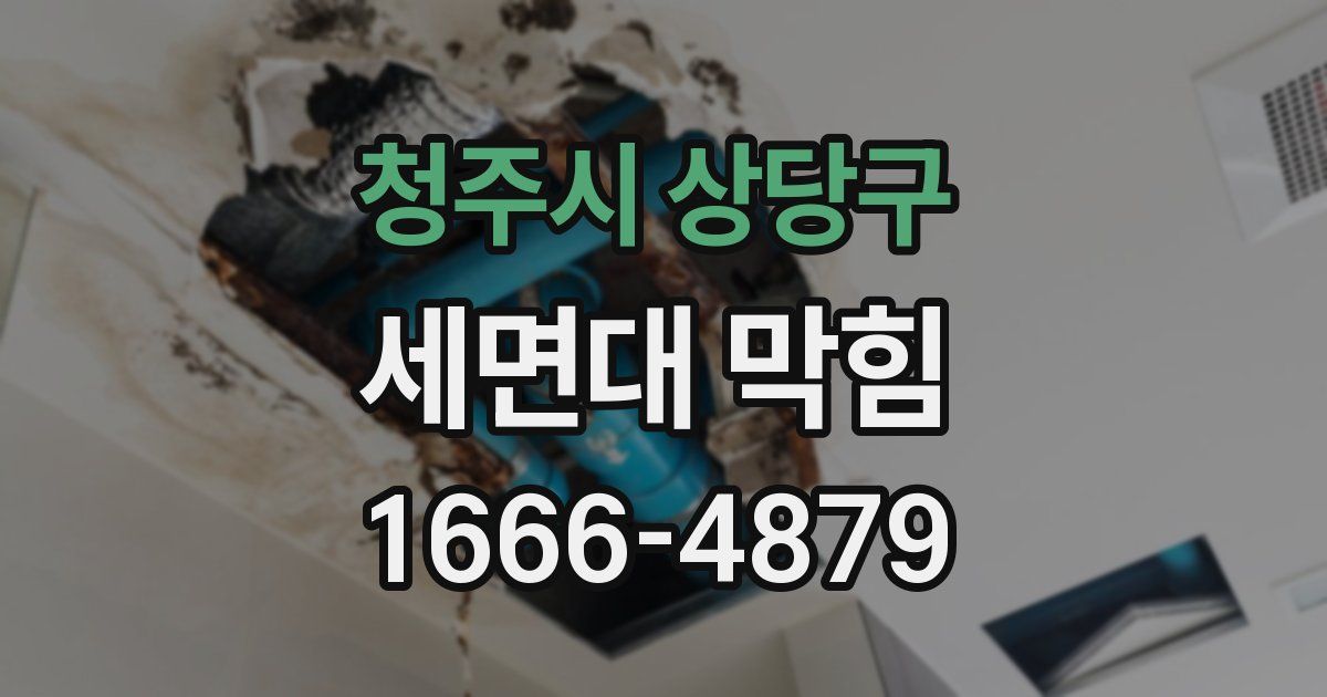 청주시 상당구 세면대 막힘