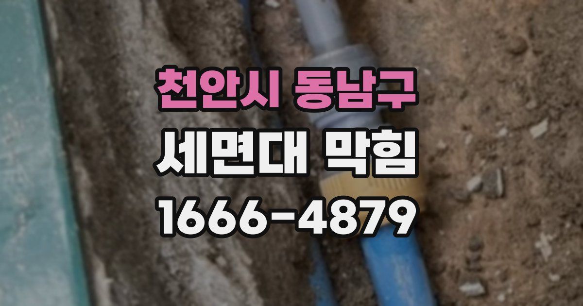 천안시 동남구 세면대 막힘