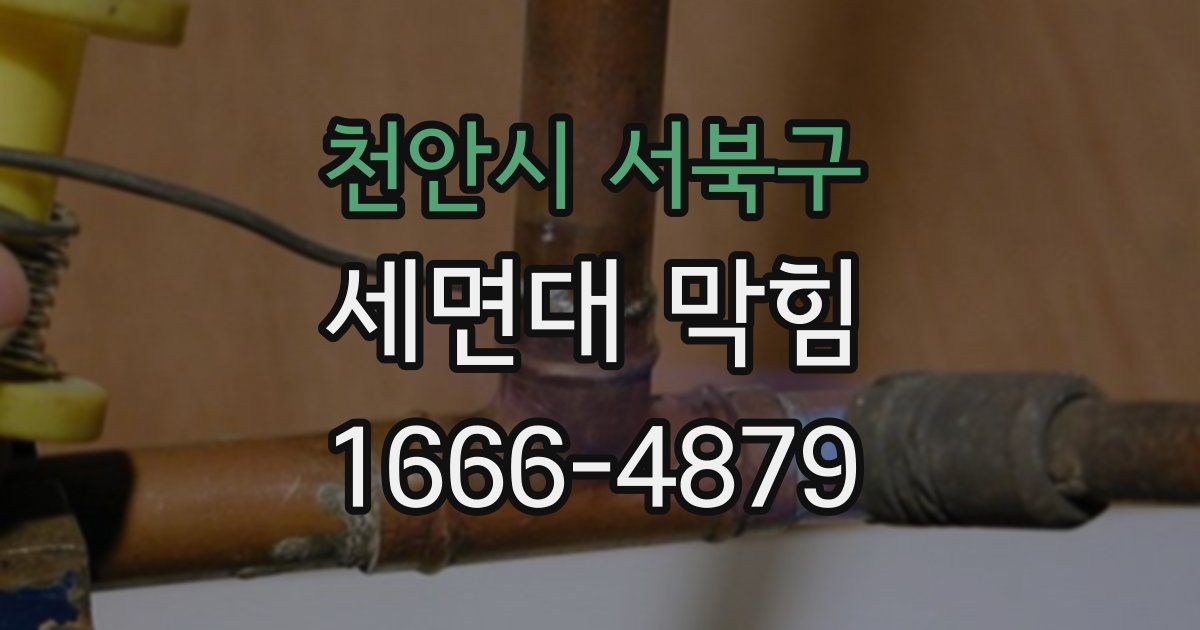 천안시 서북구 세면대 막힘