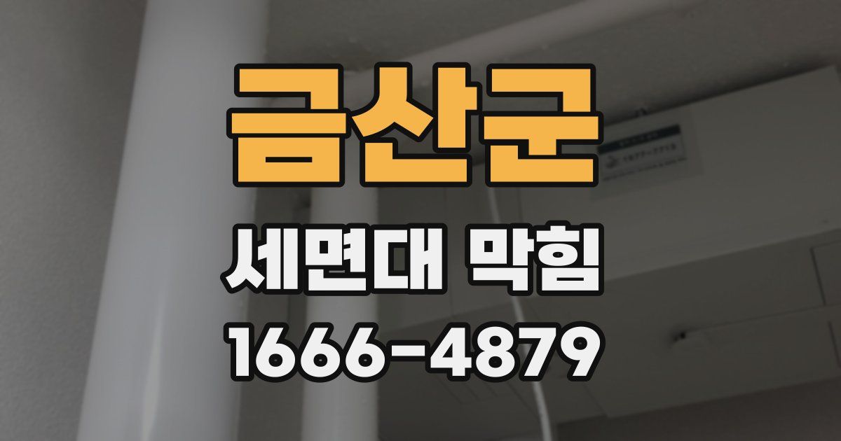 금산군 세면대 막힘