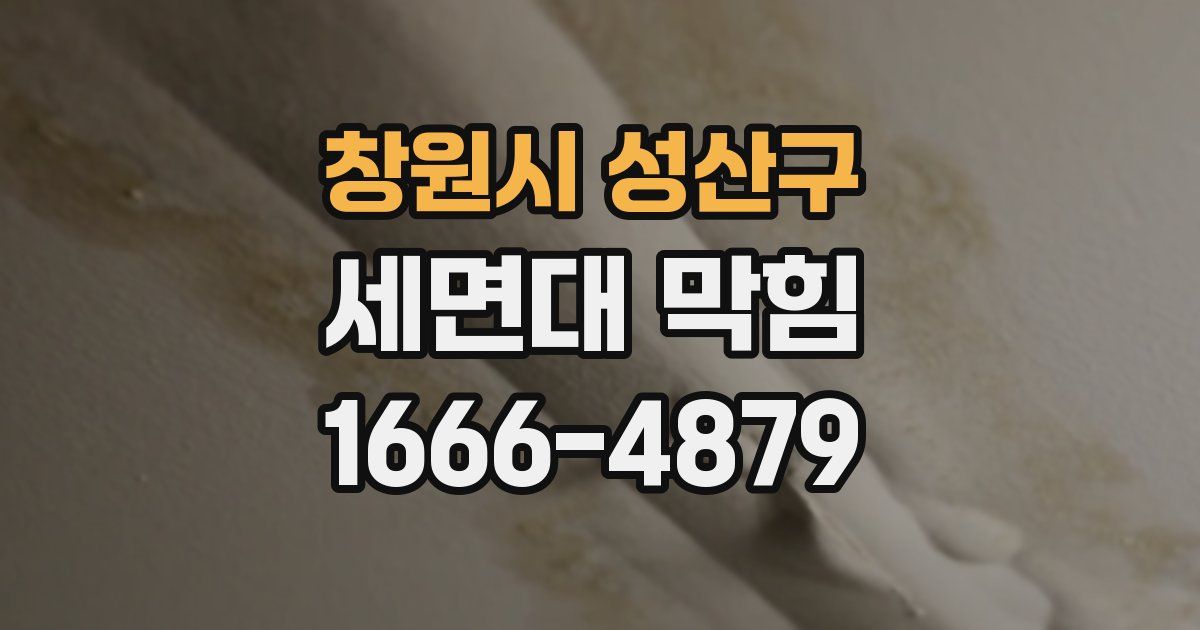 창원시 성산구 세면대 막힘