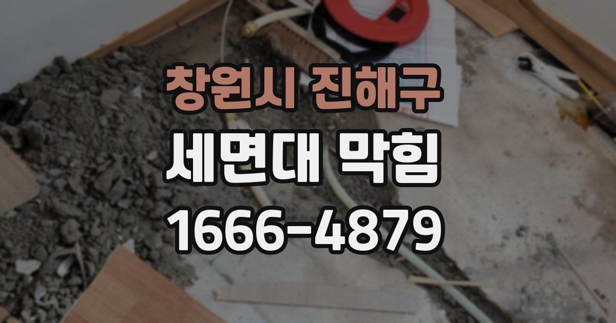 창원시 진해구 세면대 막힘