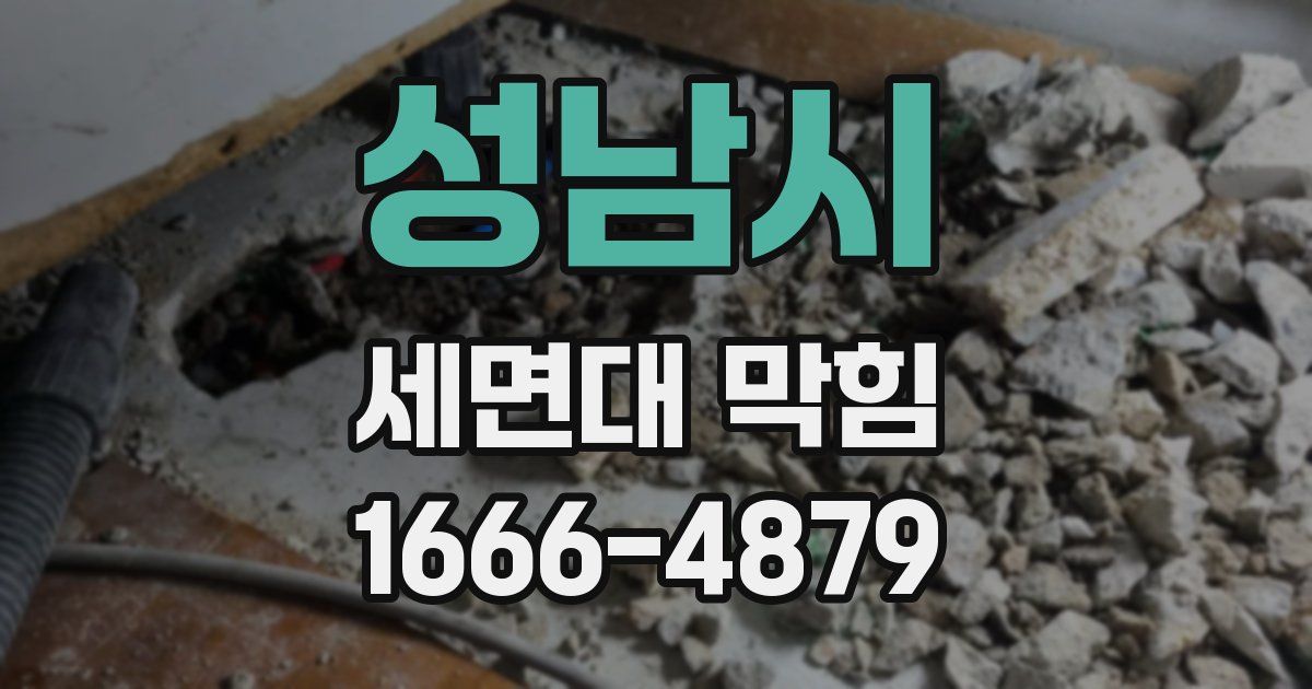 성남시 세면대 막힘