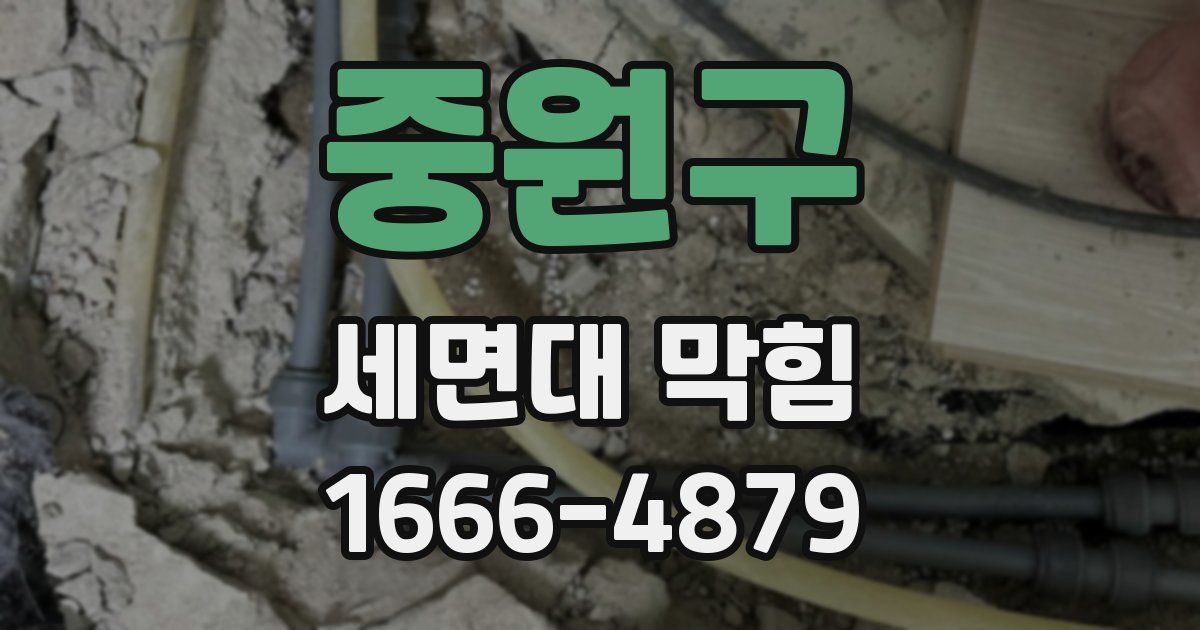 중원구 세면대 막힘