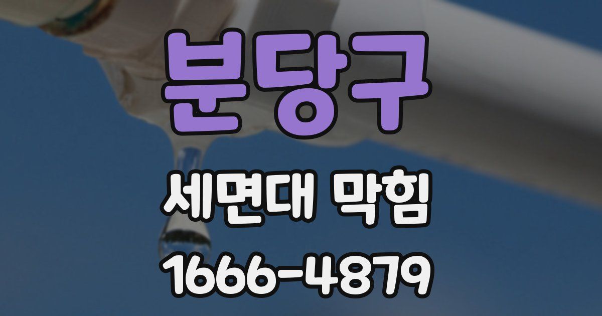 분당구 세면대 막힘