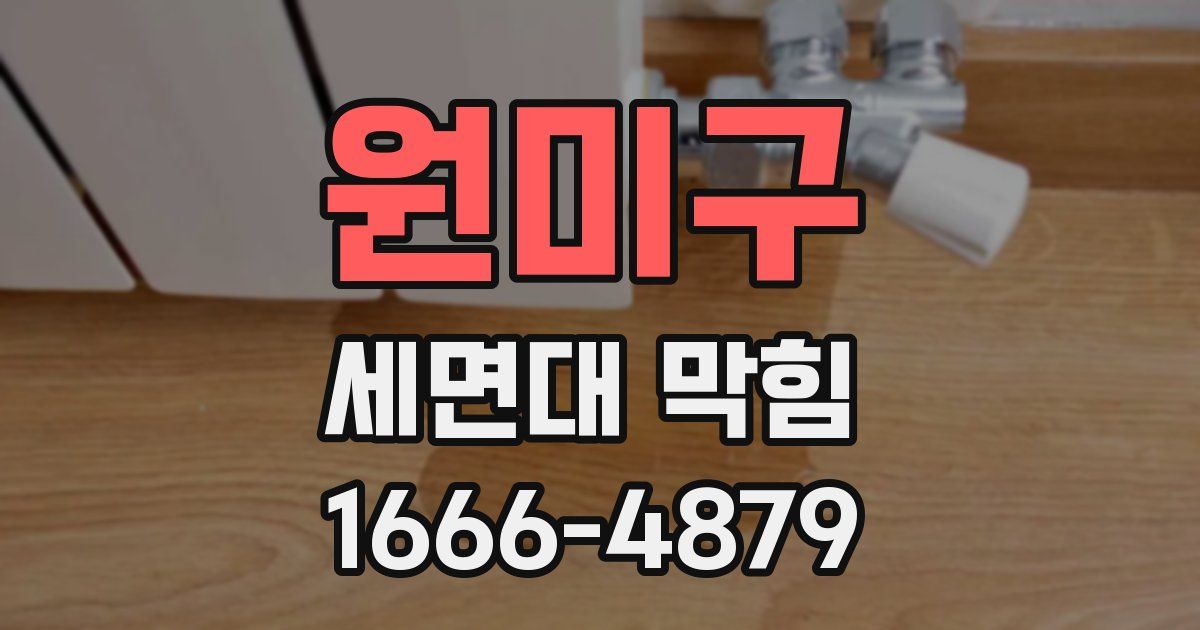 원미구 세면대 막힘