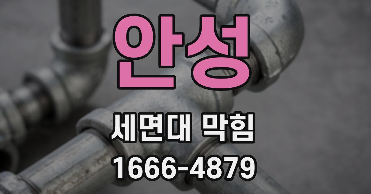 안성 세면대 막힘