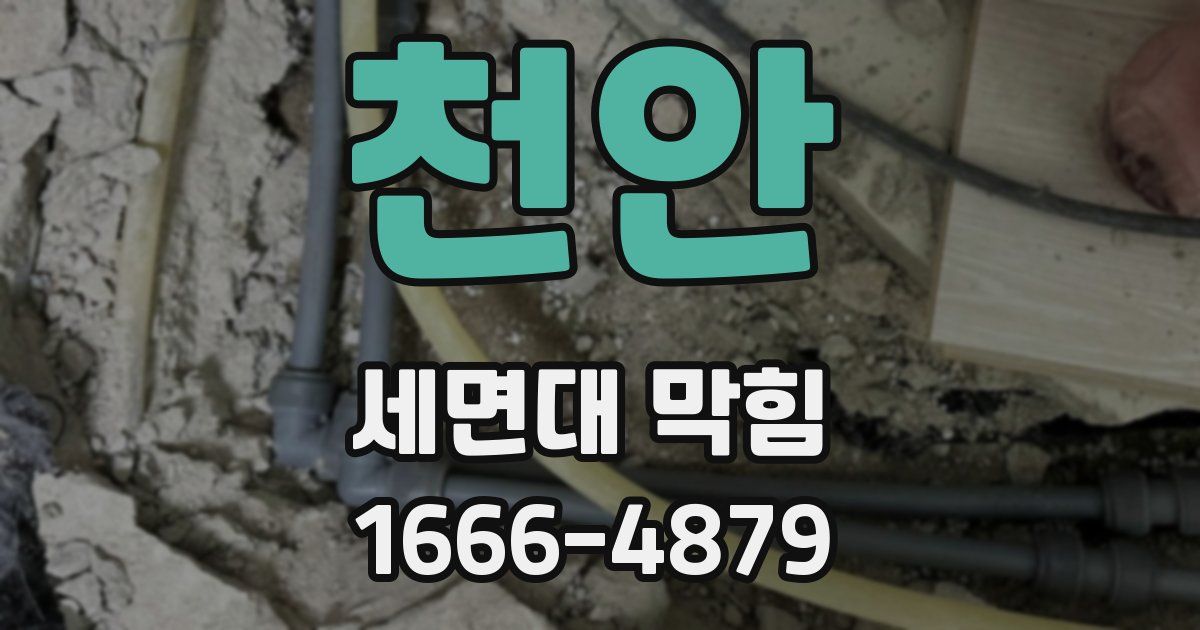 천안 세면대 막힘