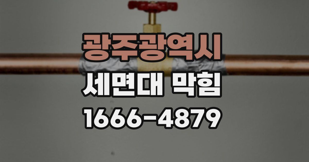 광주광역시 세면대 막힘