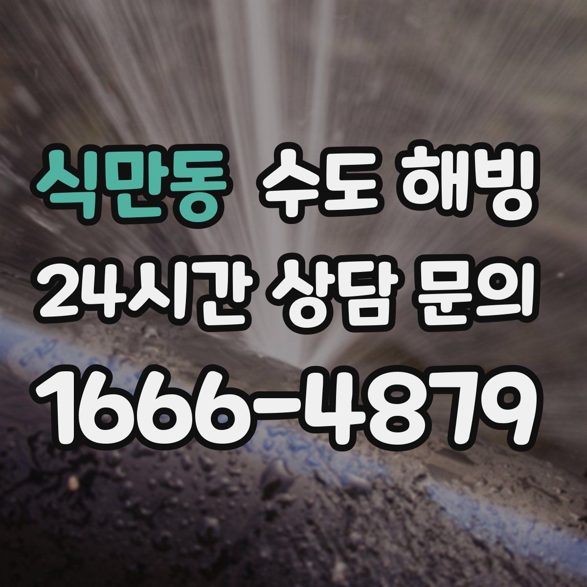 식만동 수도 해빙 차가운 구간을 따라가면 막힌 지점이 보입니다