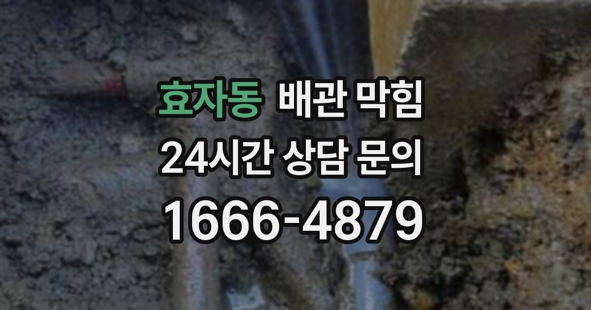 효자동 배관 막힘