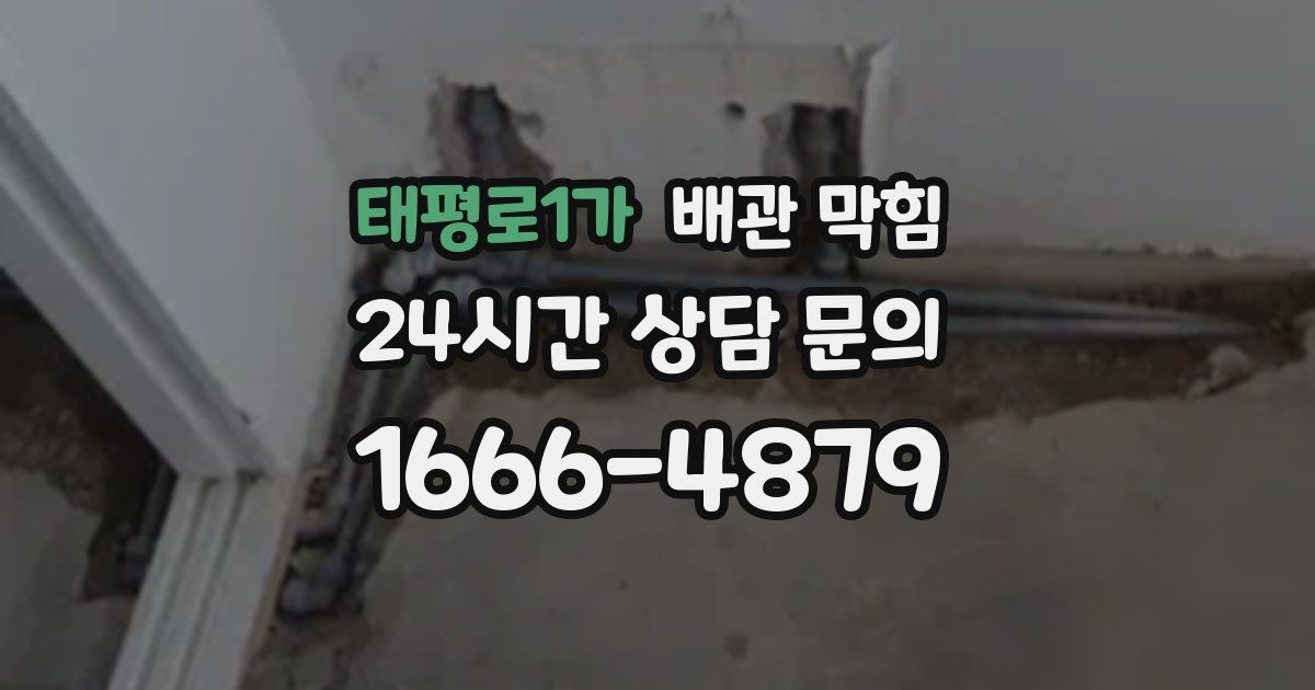 태평로1가 배관 막힘