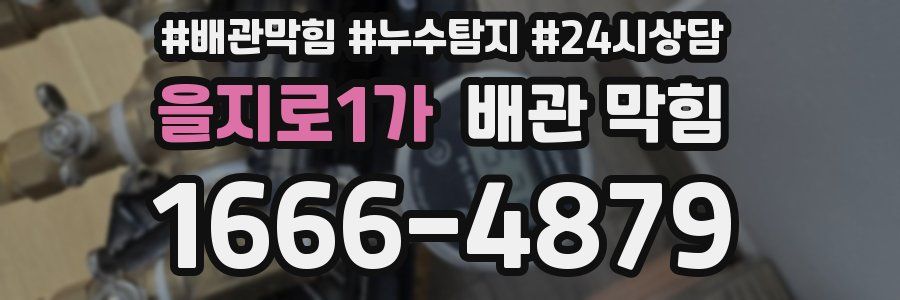 을지로1가 배관 막힘