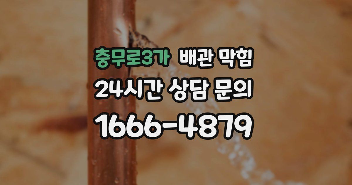 충무로3가 배관 막힘