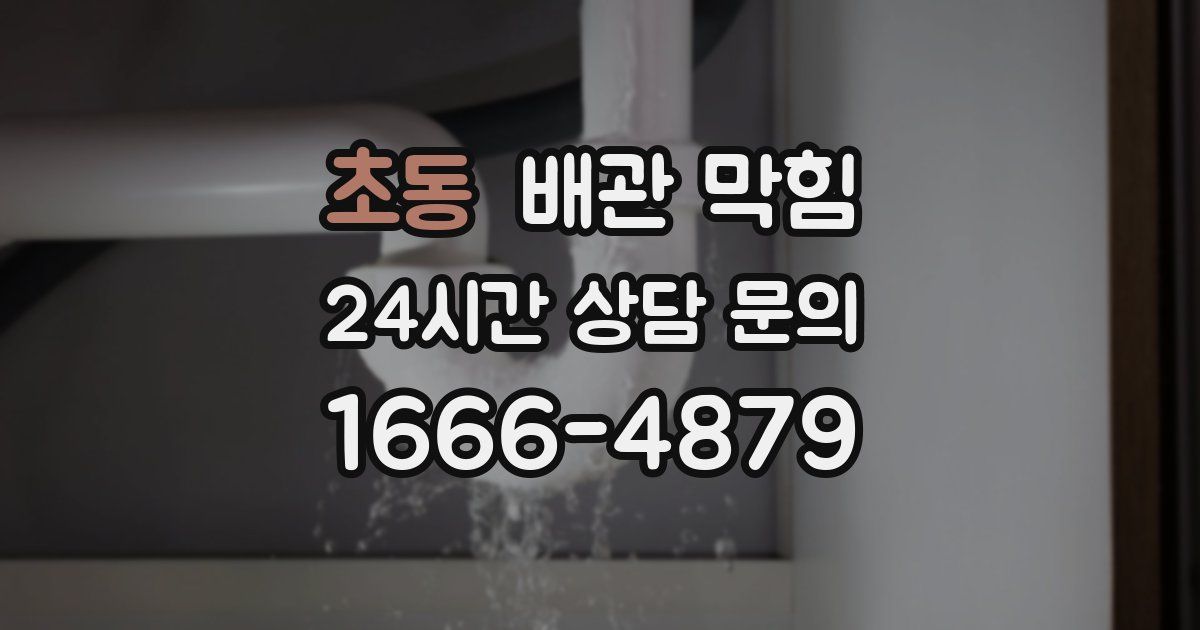 초동 배관 막힘