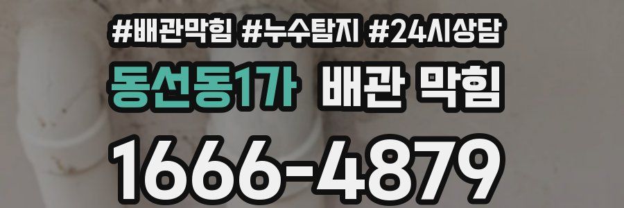 동선동1가 배관 막힘