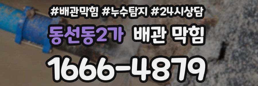 동선동2가 배관 막힘