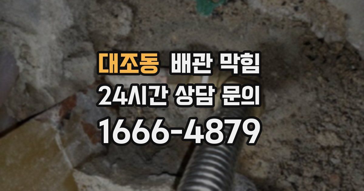 대조동 배관 막힘