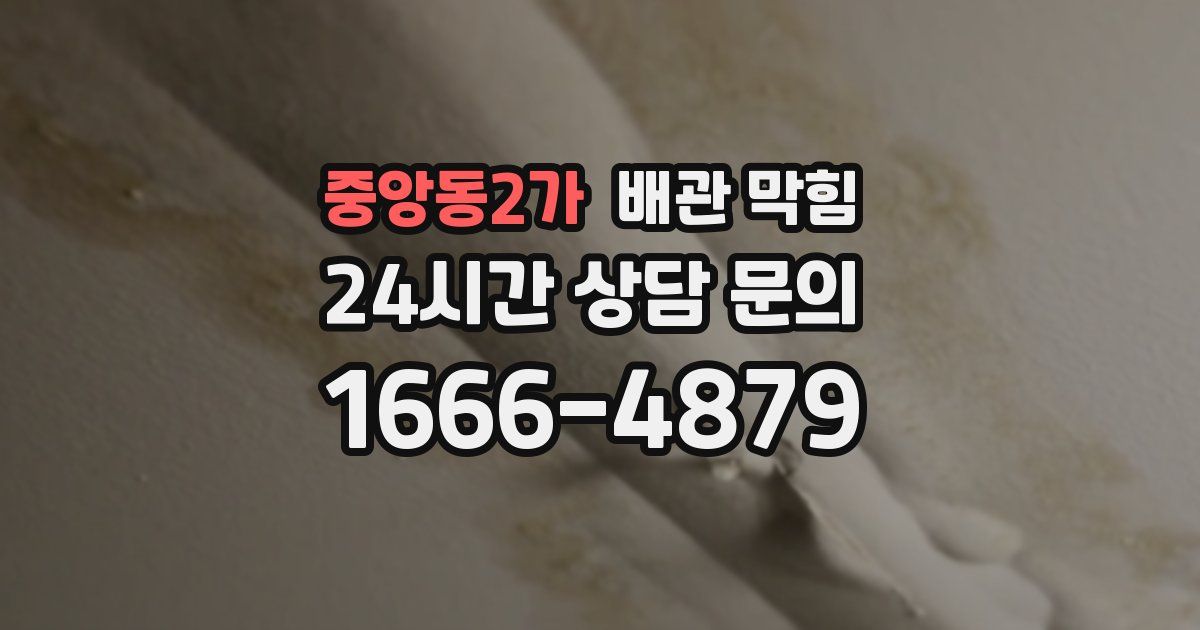 중앙동2가 배관 막힘