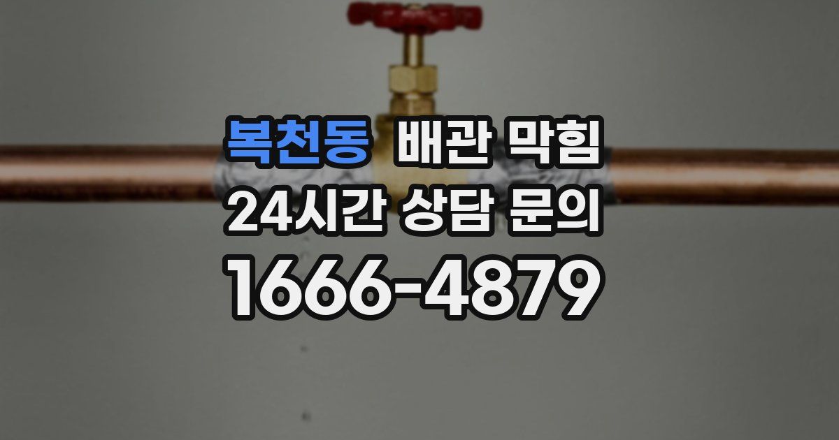 복천동 배관 막힘