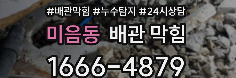 미음동 배관 막힘