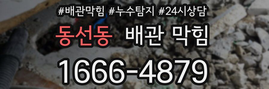 동선동 배관 막힘