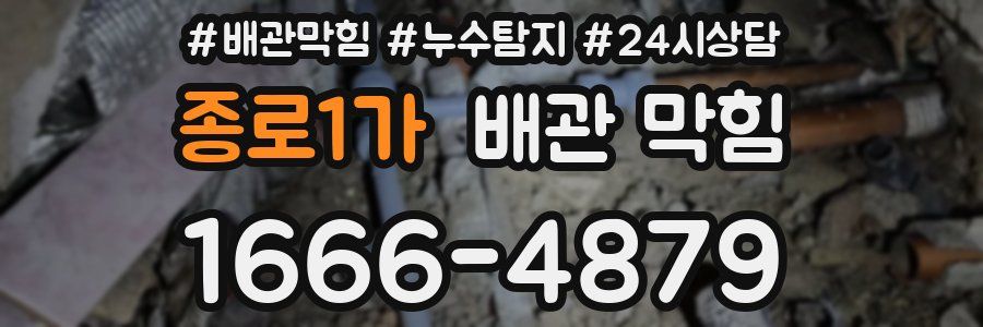 종로1가 배관 막힘