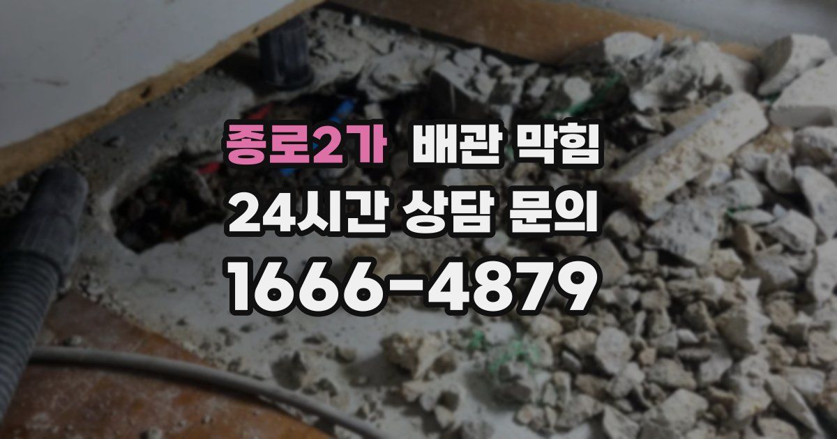 종로2가 배관 막힘