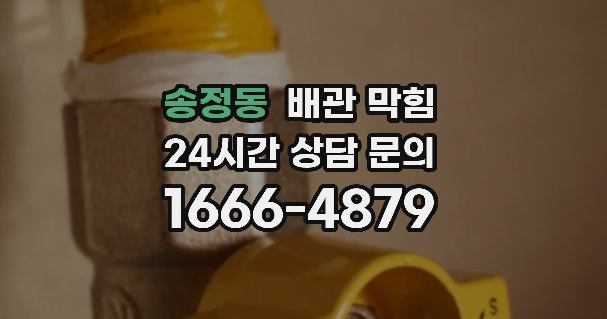 송정동 배관 막힘