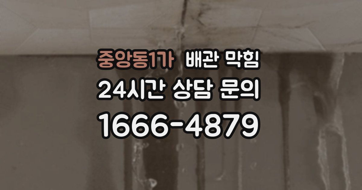 중앙동1가 배관 막힘