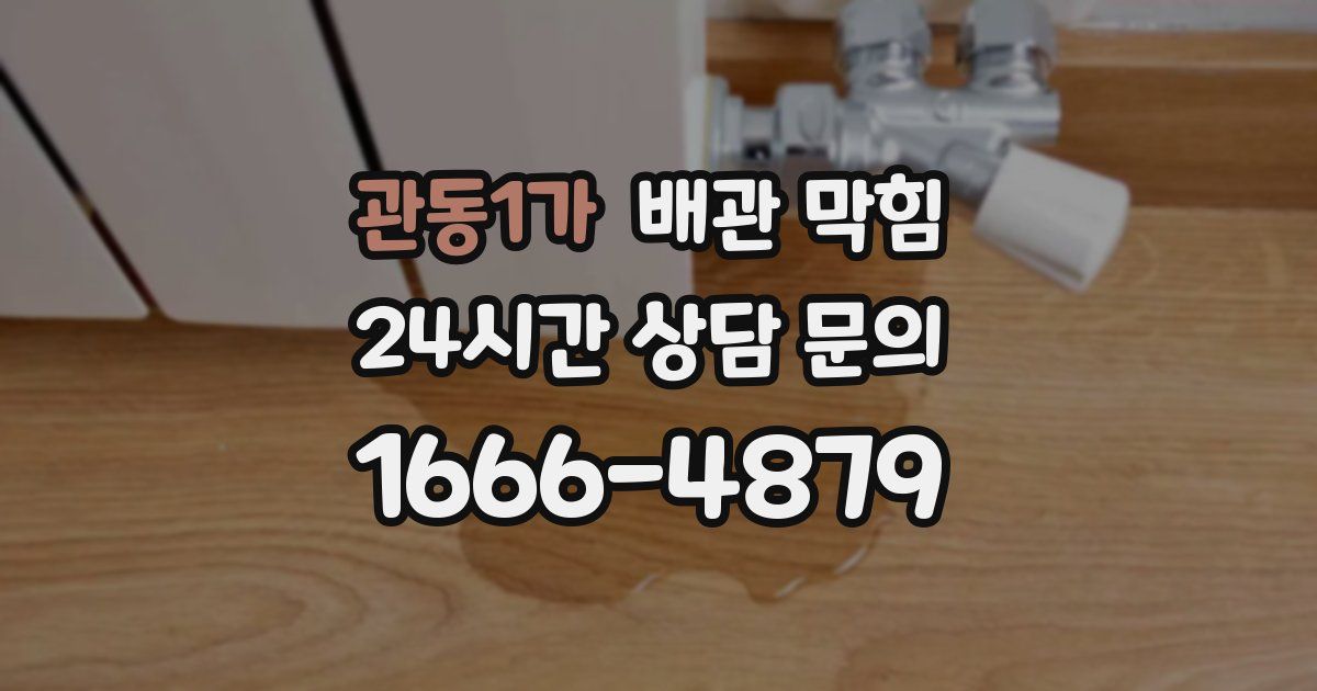 관동1가 배관 막힘