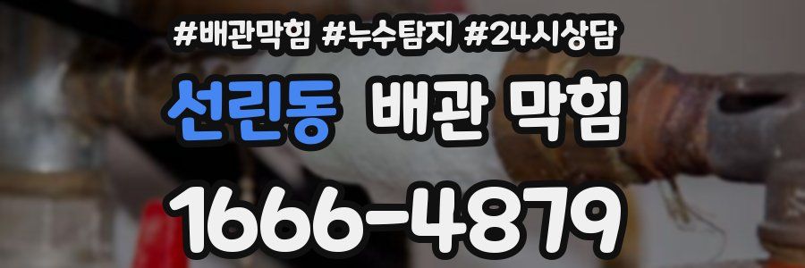 선린동 배관 막힘