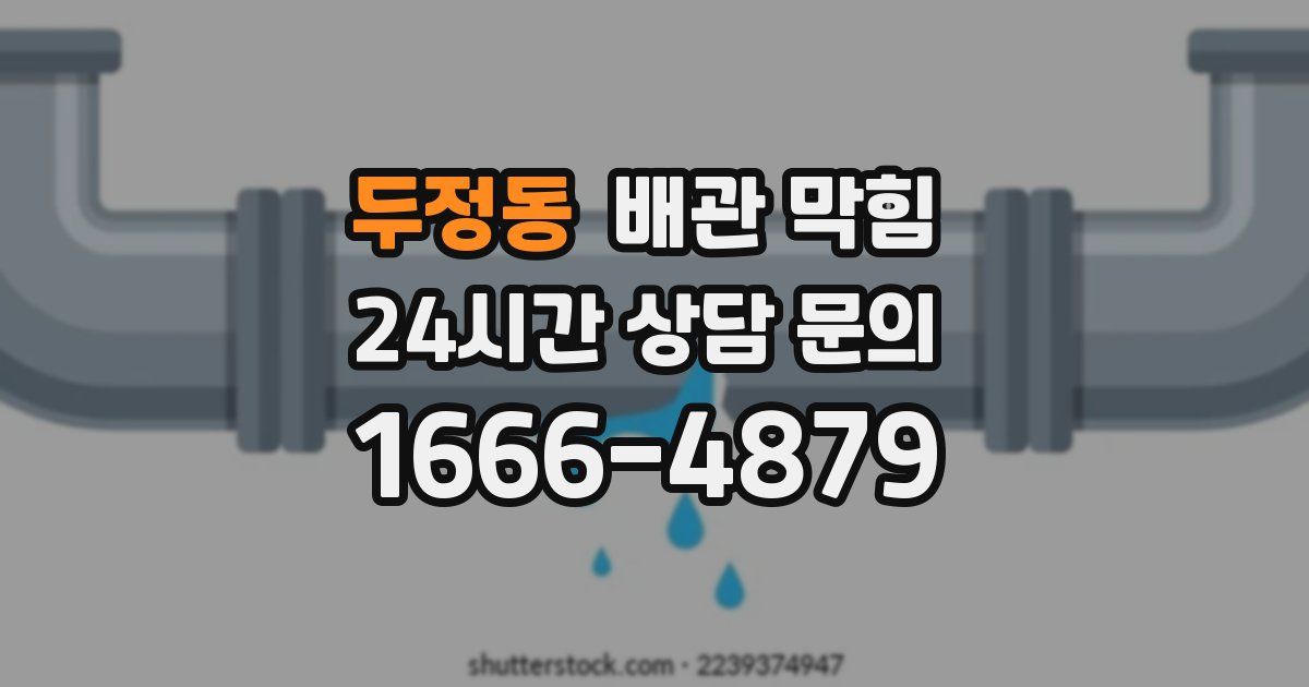 두정동 배관 막힘
