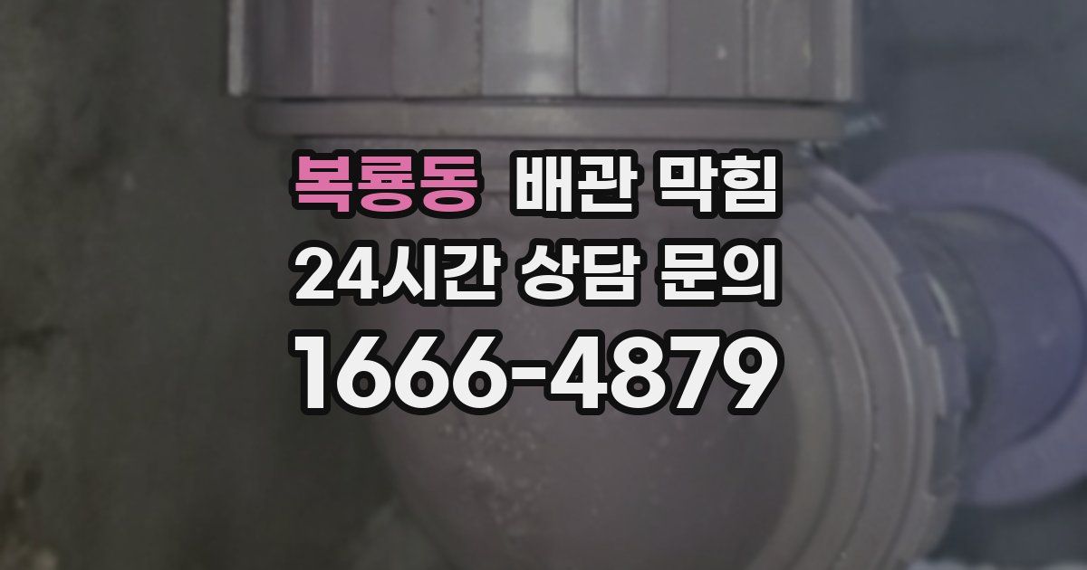 복룡동 배관 막힘