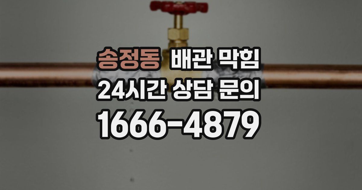 송정동 배관 막힘