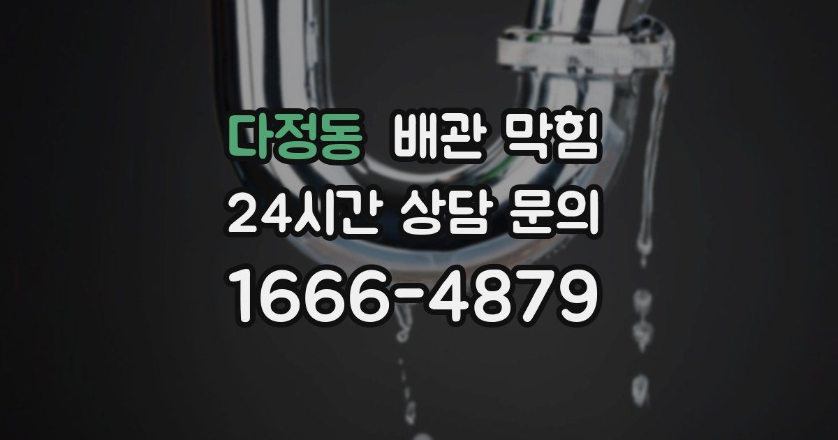 다정동 배관 막힘