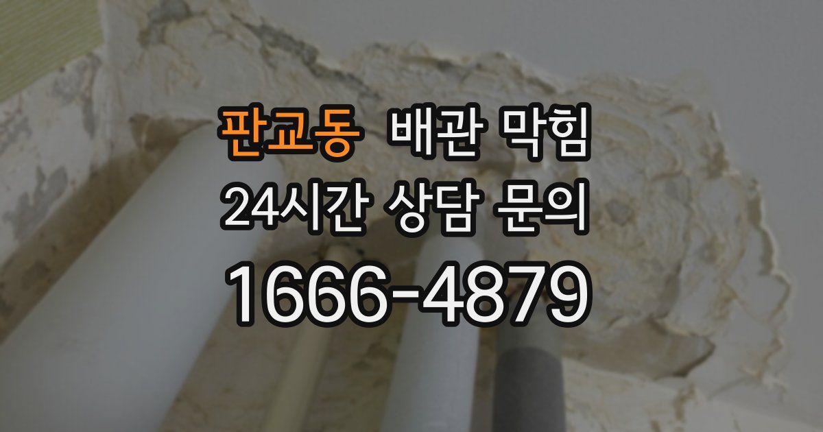 판교동 배관 막힘