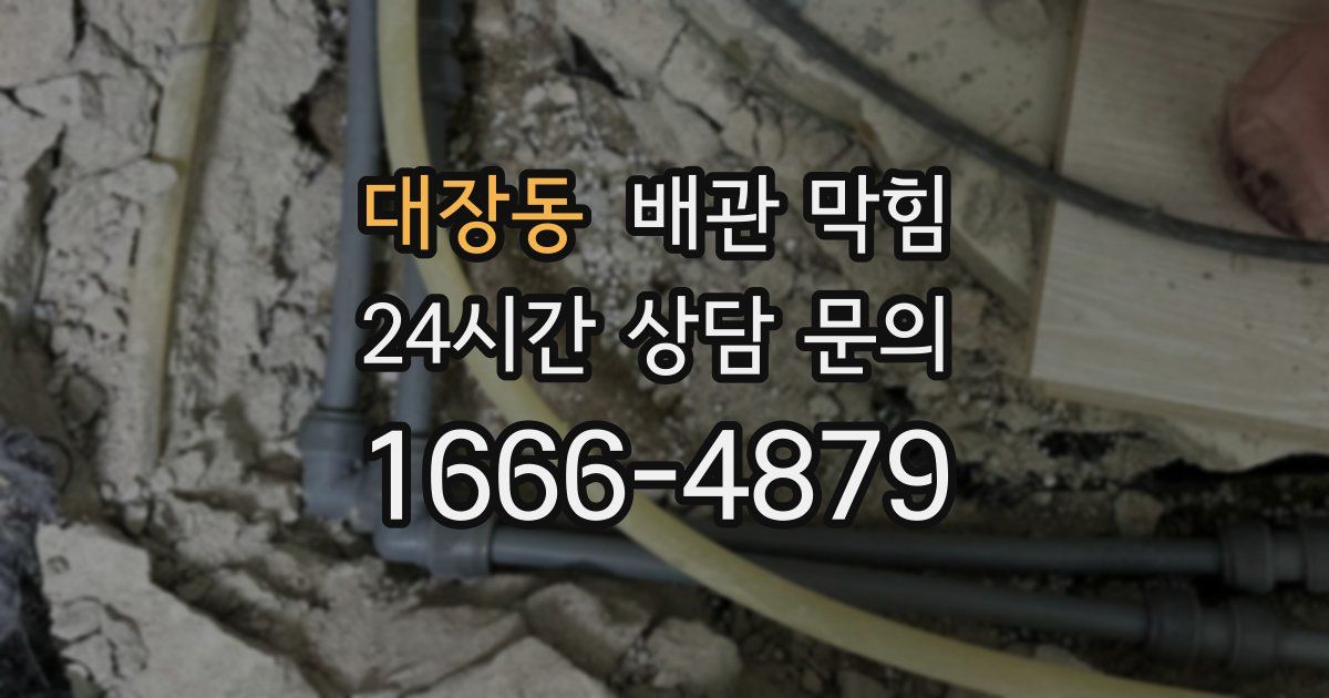 대장동 배관 막힘