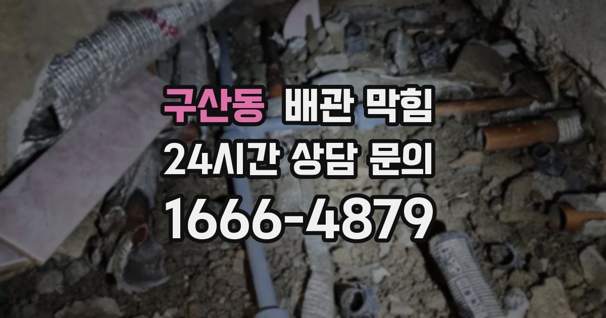 구산동 배관 막힘